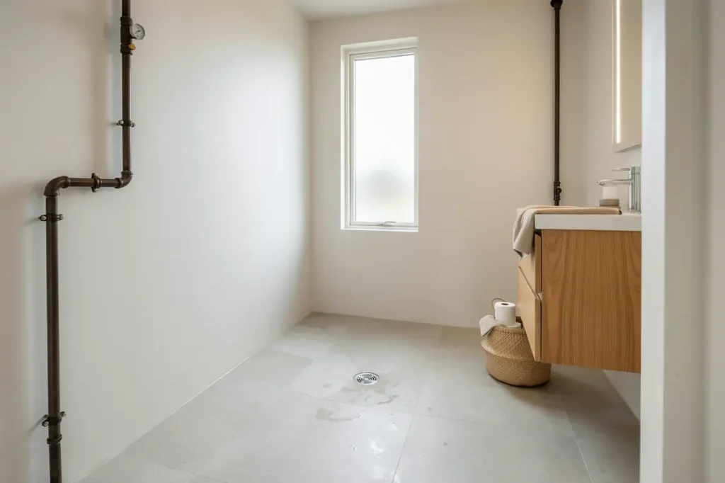 renovering av badrumsr r och montering av ny golvbrunn